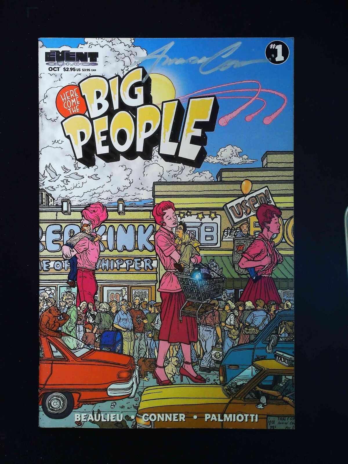 Here Comes The Big People #1B Event Comics 1997 Vf+ Signed By Amanda Conner