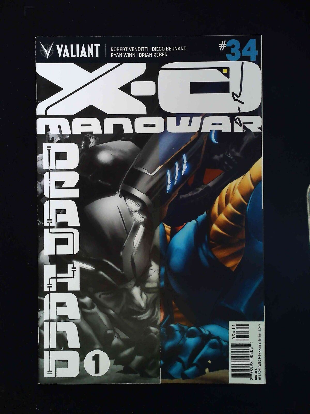 X-O Manowar #34 Valiant Comics 2015 Vf+ Signed By Brian Reber