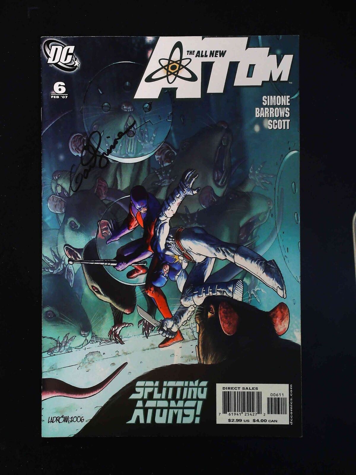 All New Atom #6 Dc Comics 2007 Vf/Nm Signed By Gail Simone