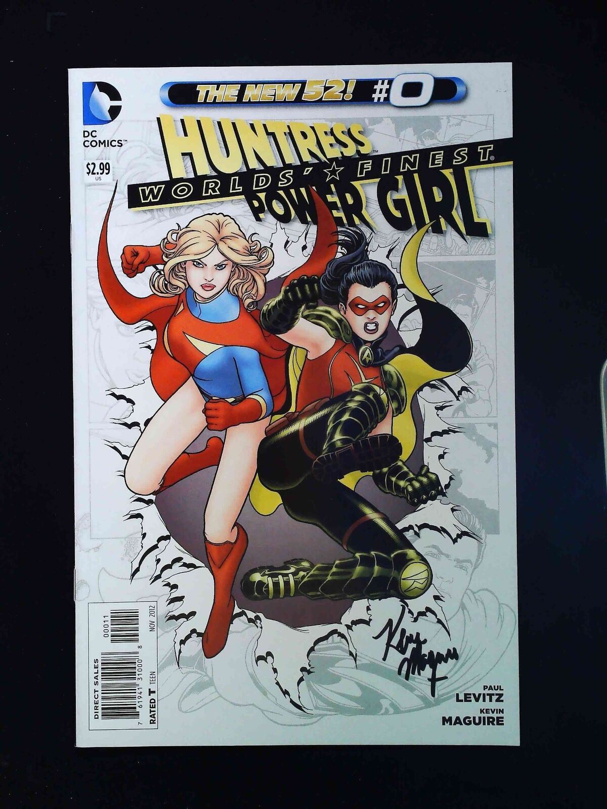 Worlds' Finest #0 (3Rd Series) Dc Comics 2012 Vf+ Signed By Kevin Maguire