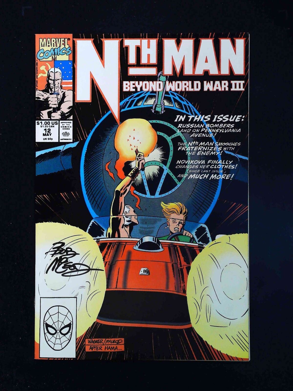 Nth Man The Ultimate Ninja #12 Marvel Comics 1990 Vf/Nm Signed By Bob Mcleod