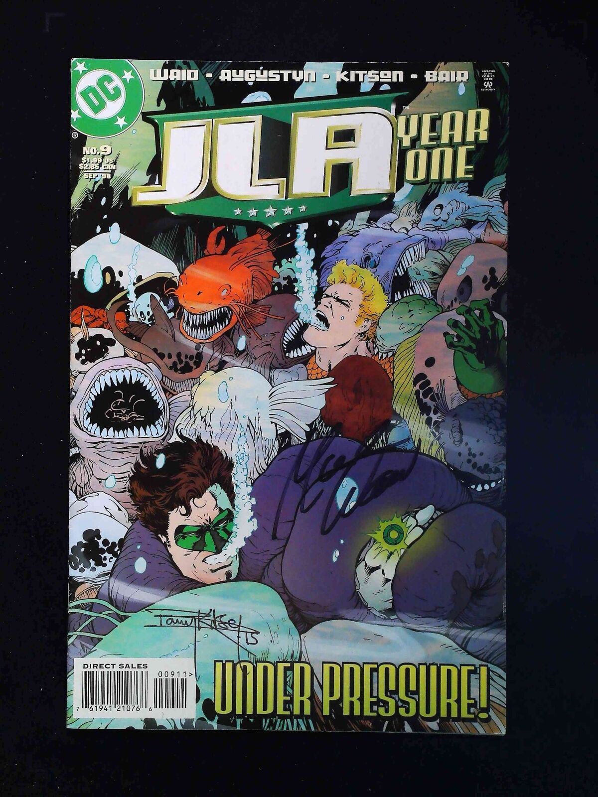 Jla Year One #9 Dc Comics 1998 Vf Signed By Kitson, Waid