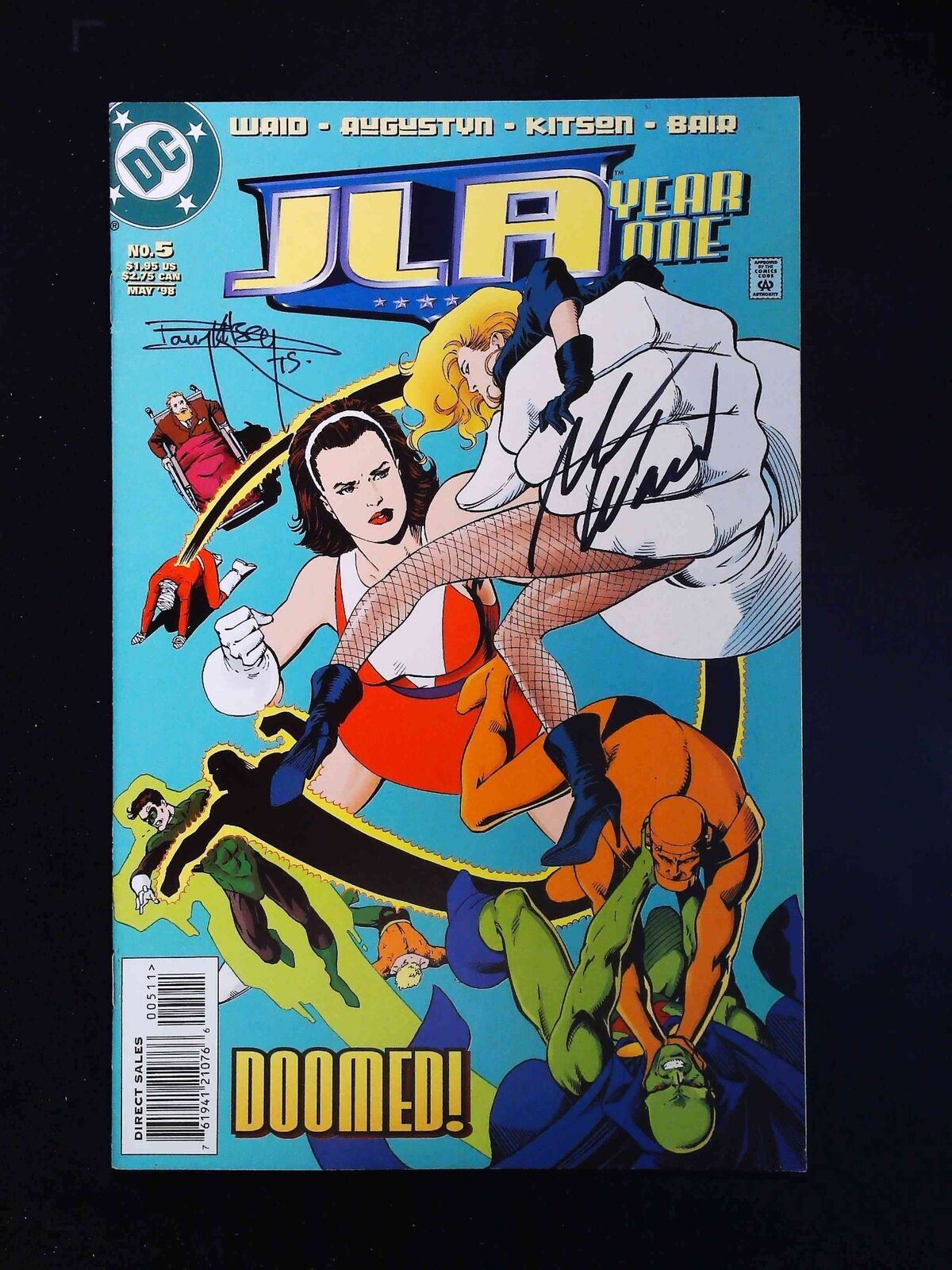 Jla Year One #5 Dc Comics 1998 Vf+ Signed By Kitson, Waid