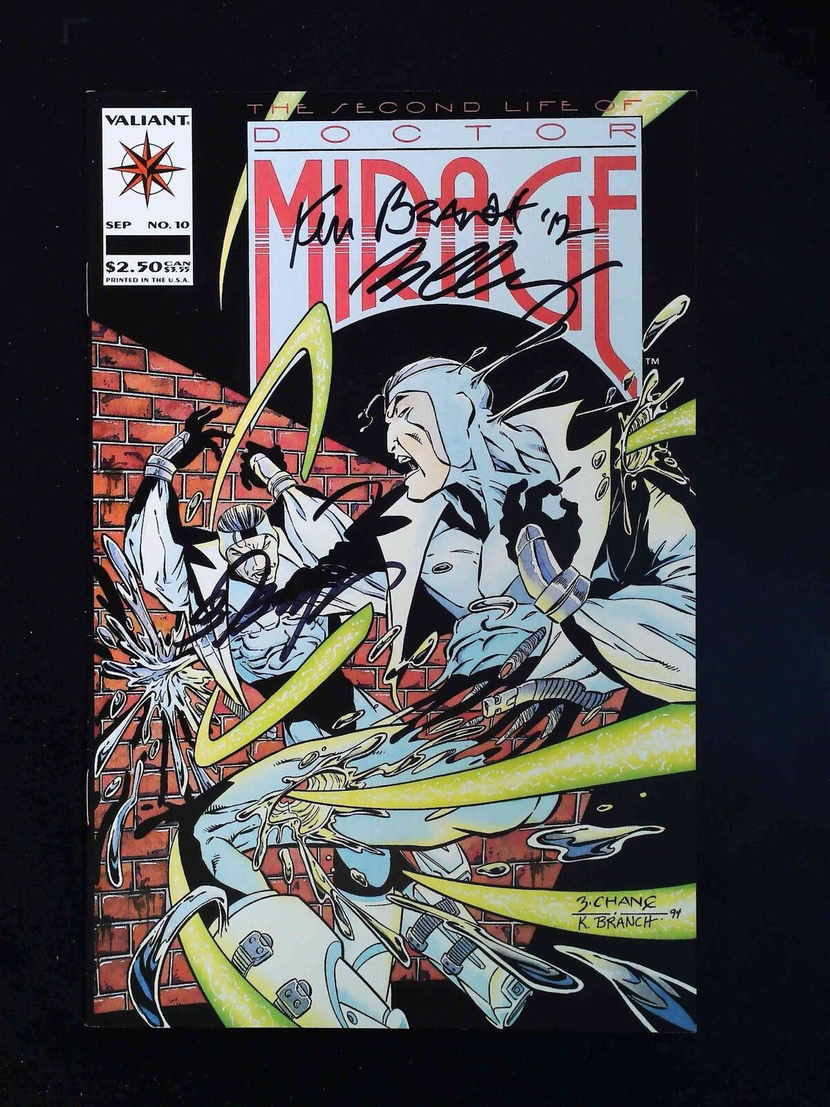 Second Life Of Doctor Mirage #10 Valiant 1994 Vf+ Signed By Branch,Chang,Layton
