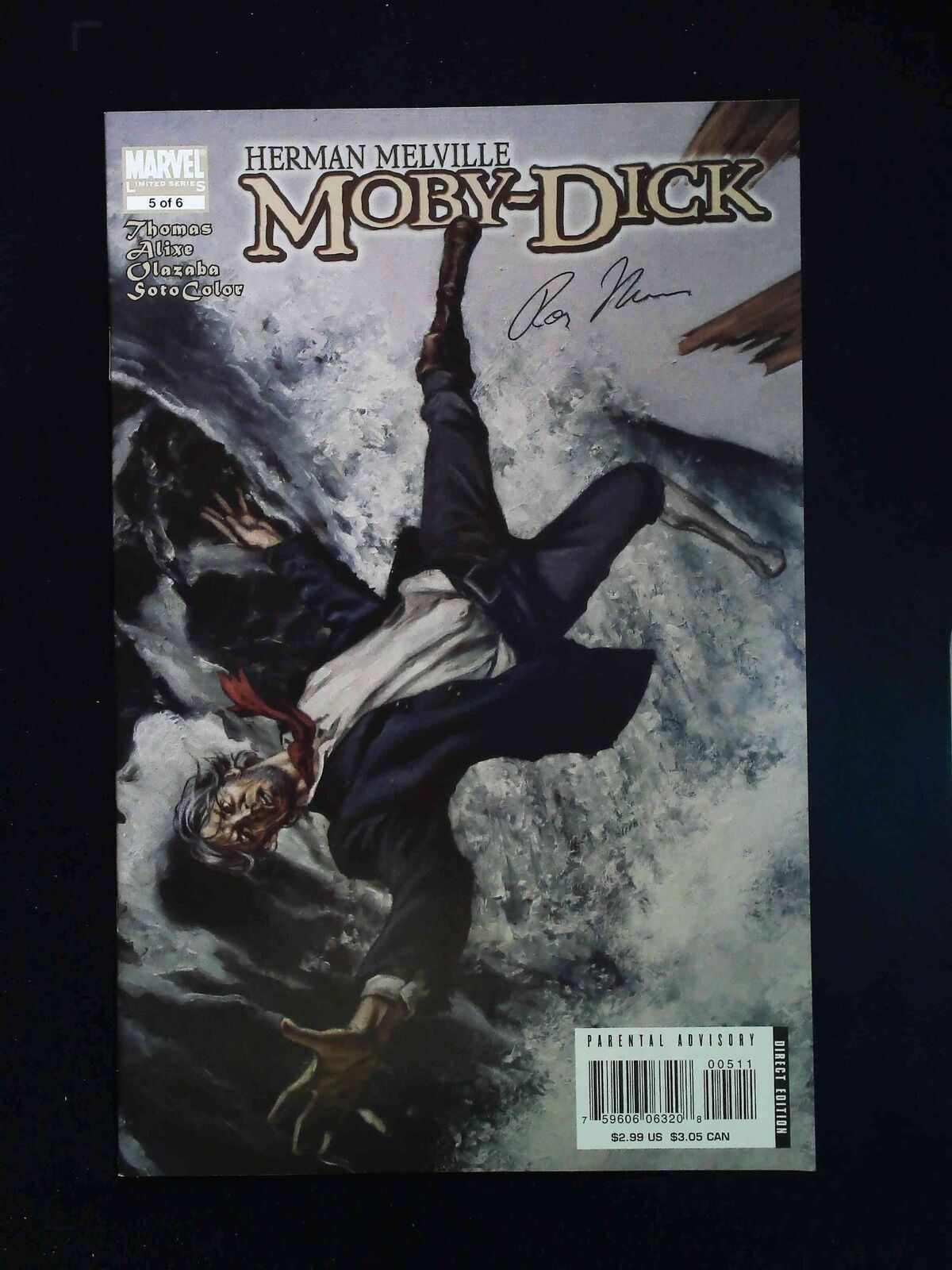 Moby Dick #5 Marvel Comics 2008 Nm- Signed By Roy Thomas