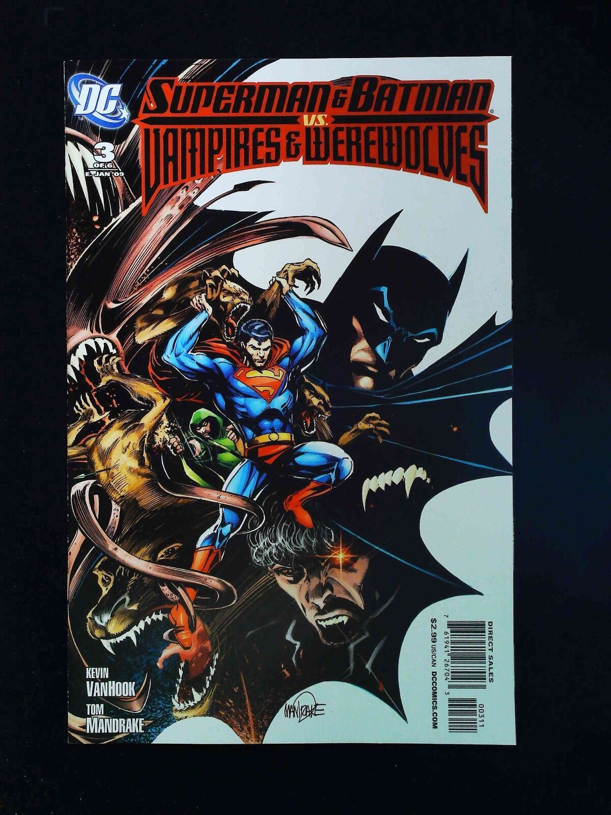 Superman And Batman Vs. Vampires And Werewolves #3 Dc Comics 2009 Nm-