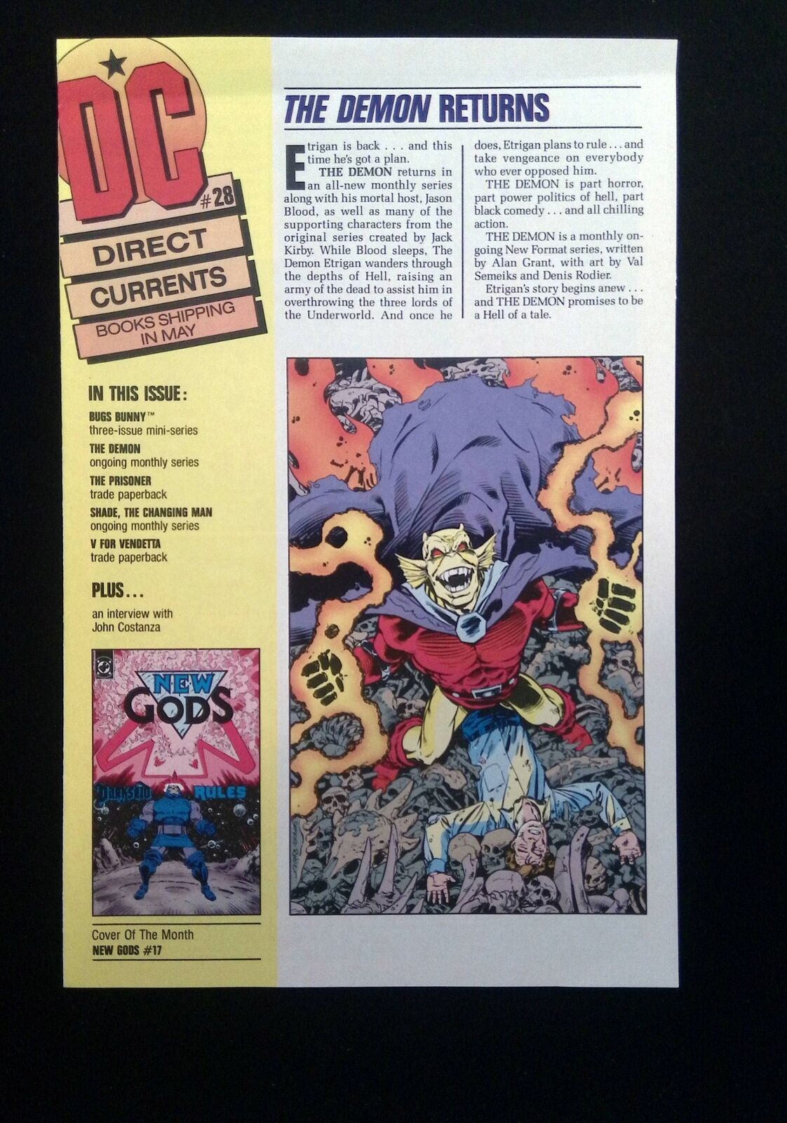 Dc Direct Currents #28 Dc Comics 1990 Vf/Nm