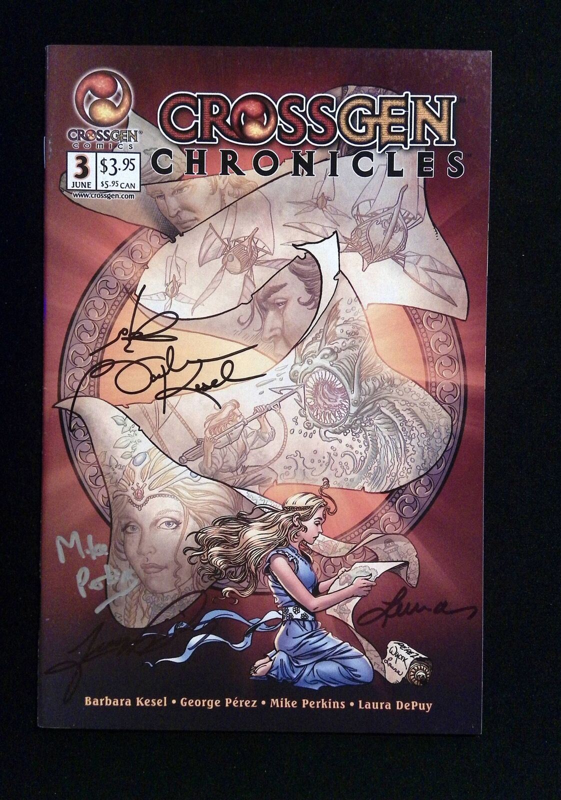 Crossgen Chronicles #3 2001 Vf/Nm Signed By Kesel,Depuy,Perkins,Perez