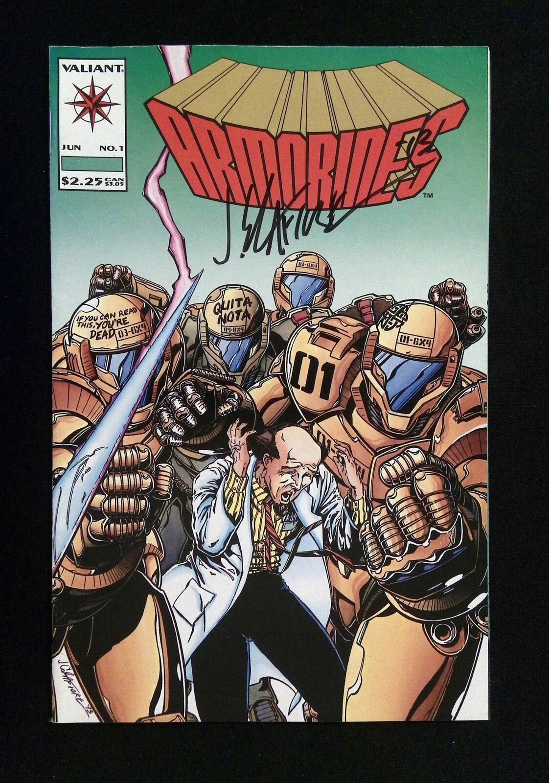 Armorines #1 Valiant Comics 1994 Vf/Nm Signed By Calafiore