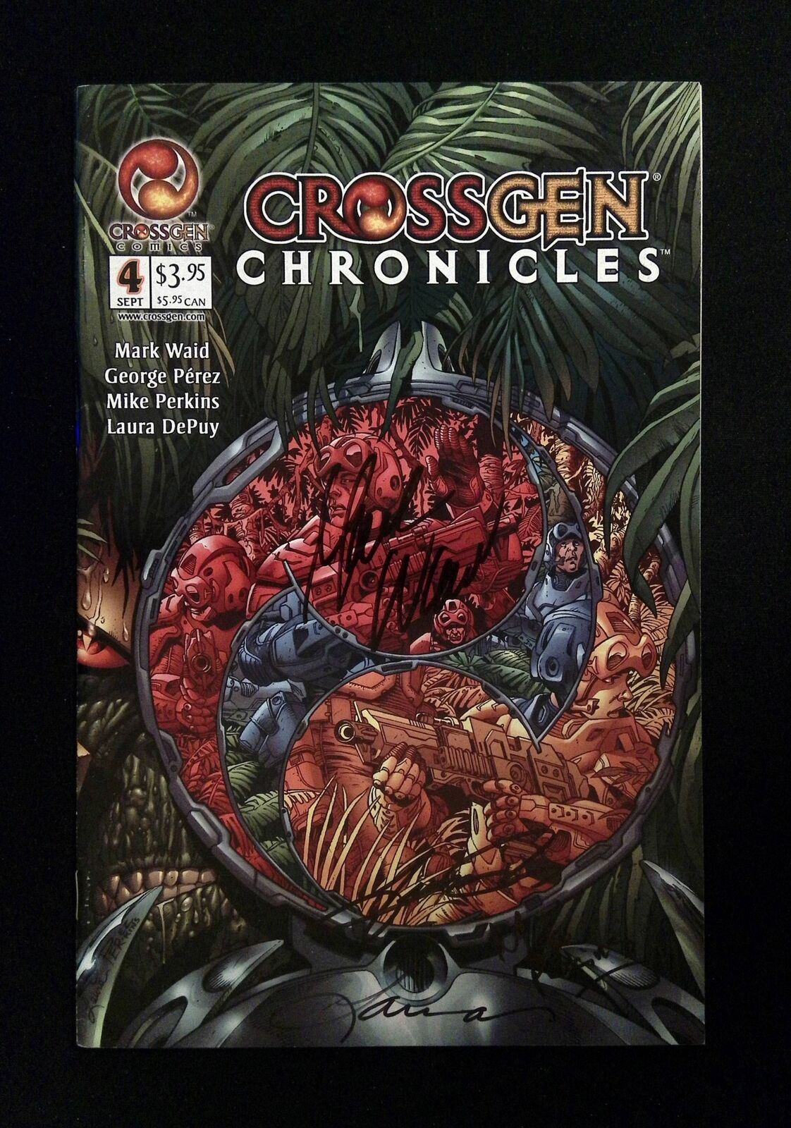 Crossgen Chronicles #4 2001 Vf+ Signed By Perkins, Waid, Laura Depuy, Perez