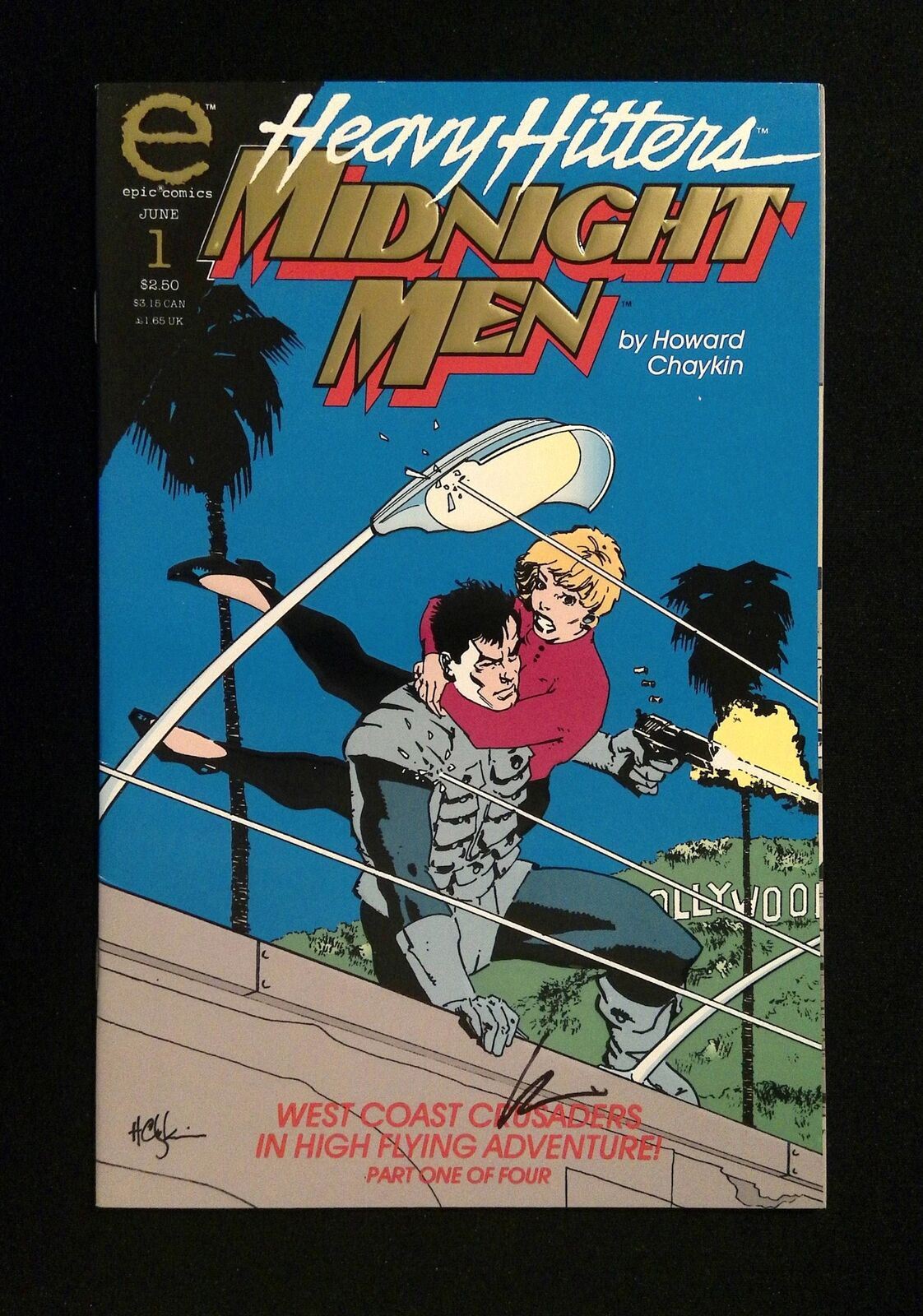 Heavy Hitters Midnight Men #1 Epic Comics 1993 Nm- Signed