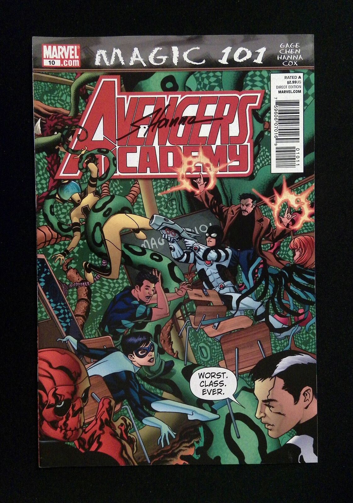 Avengers Academy #10 Marvel Comics 2011 Vf+ Signed By Scott Hanna