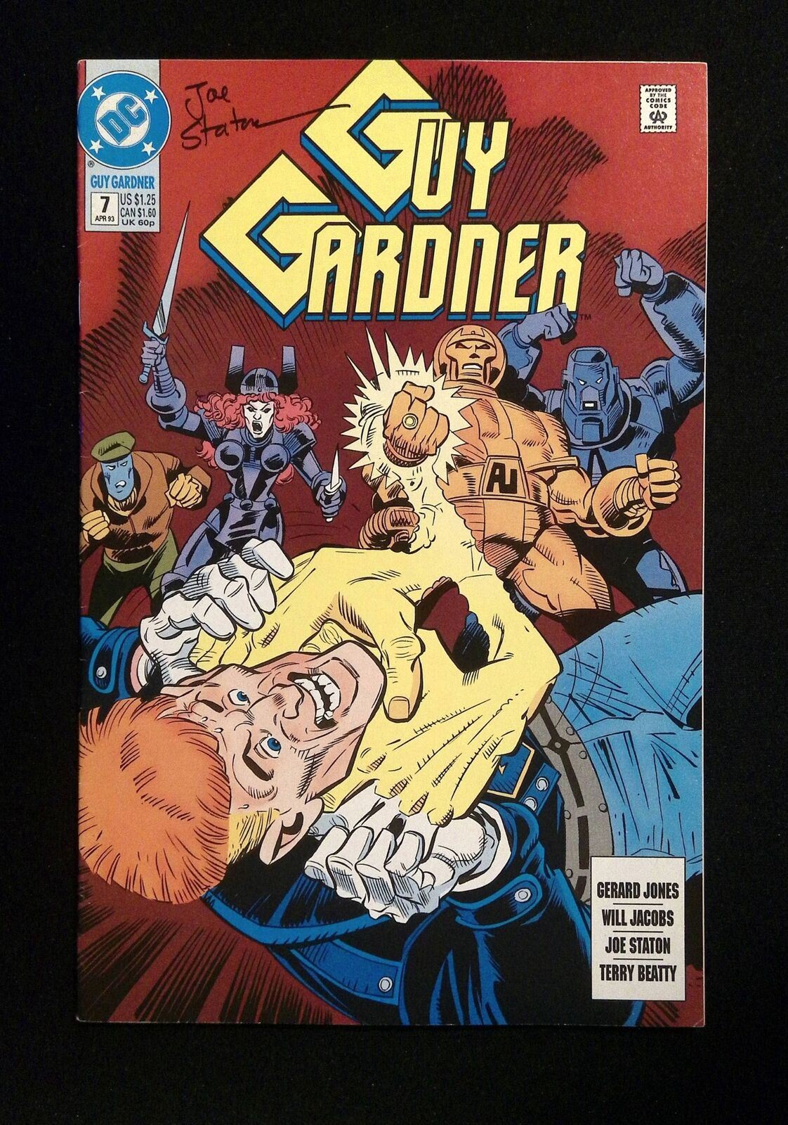 Guy Gardner Warrior #7 Dc Comics 1993 Vf+ Signed By Joe Staton