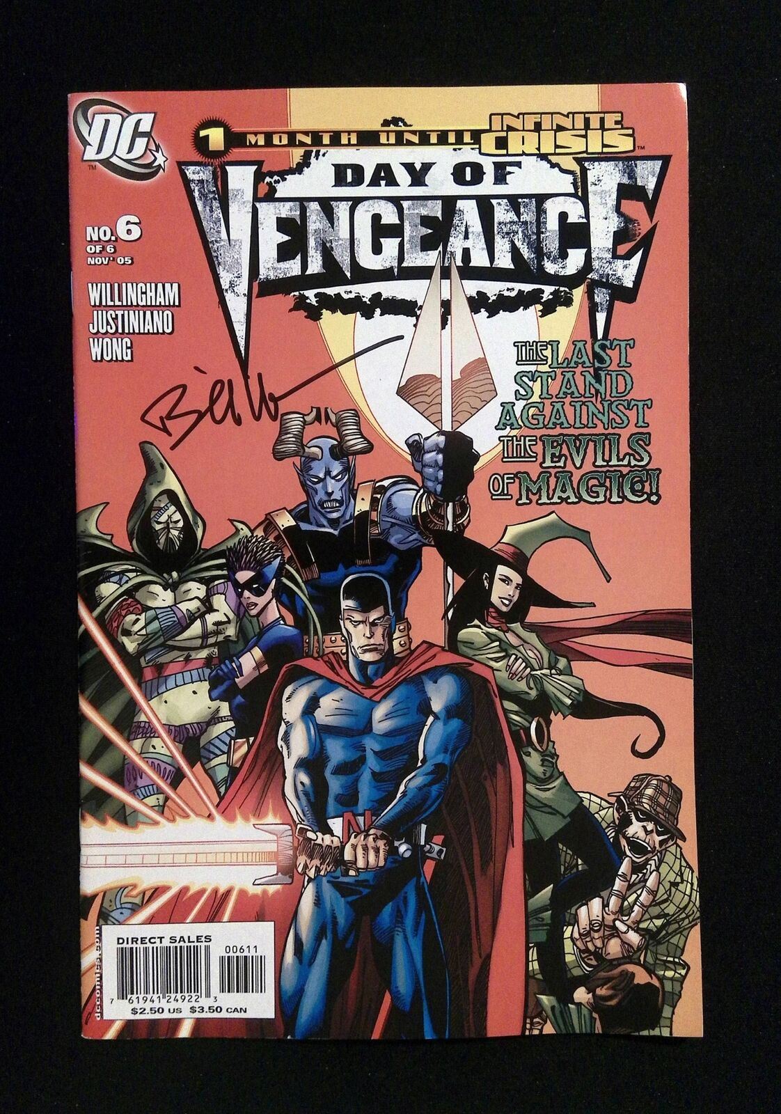 Day Of Vengeance #6 Dc Comics 2005 Vf/Nm Signed By Bill Willingham