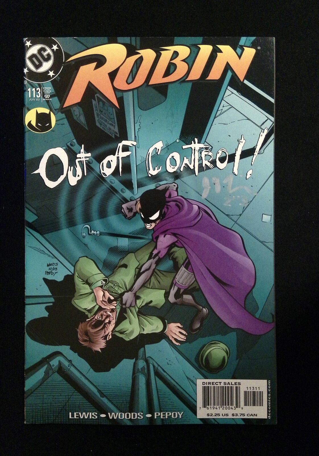 Robin #113 Dc Comics 2003 Vf+ Signed By John Lewis