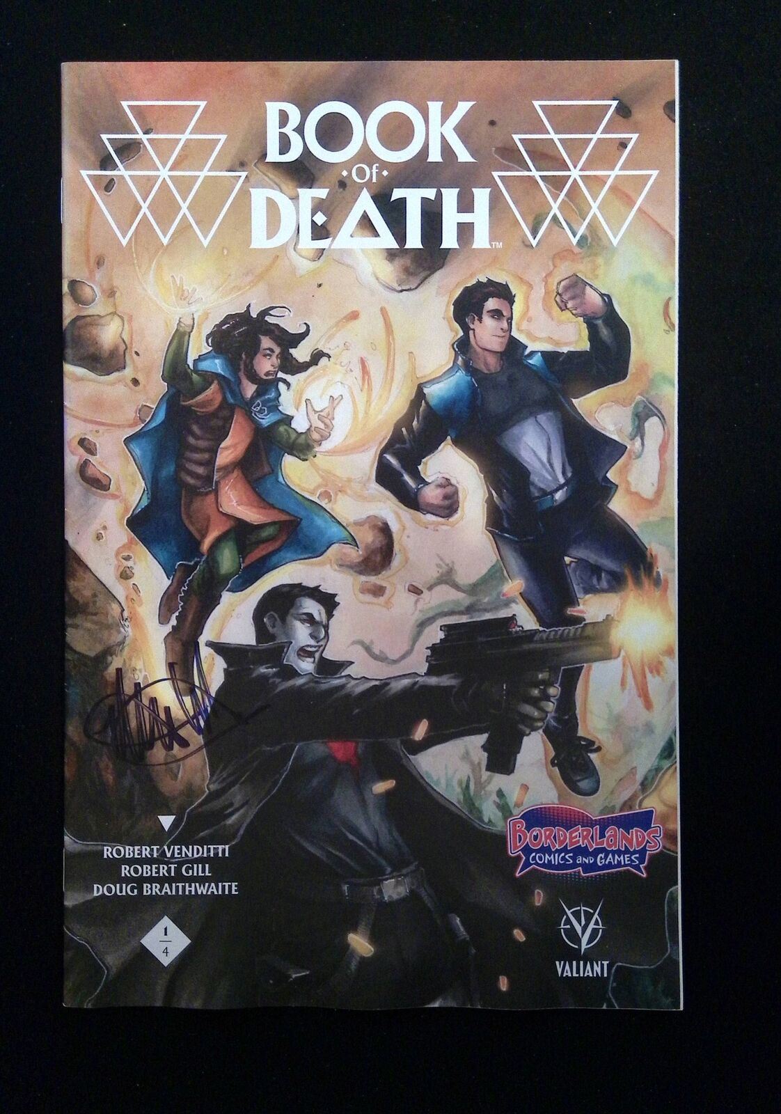 Book Of Death #1 Valiant 2015 Fn Borderlands Variant Signed By Braithwaite