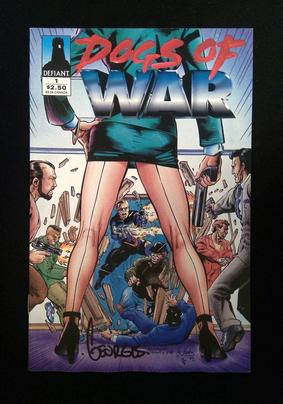Dogs Of War #1 Defiant Comics 1994 Fn+ Signed By Georges Jeanty