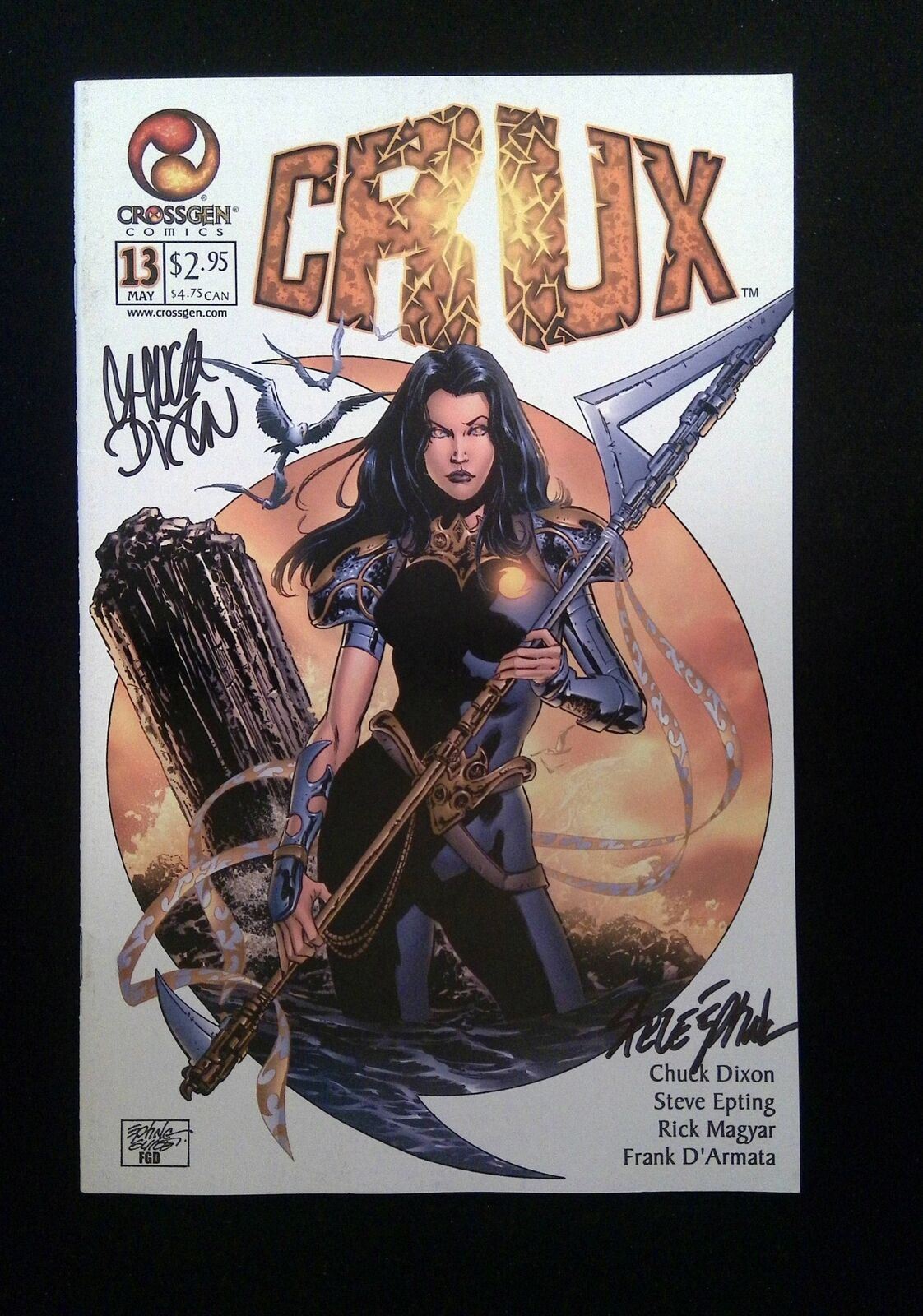 Crux #13 Crossgen Comics 2002 Vf+ Signed By Steve Epting, Chuck Dixon