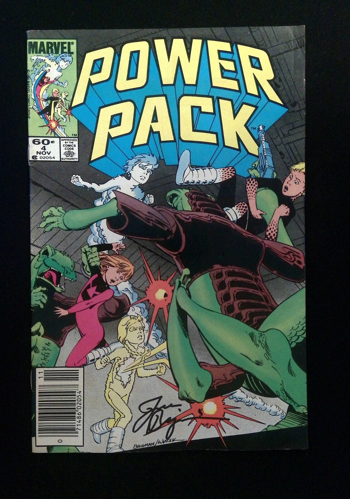 Power Pack #4 Marvel Comics 1984 Vf Newsstand Signed By June Brigman