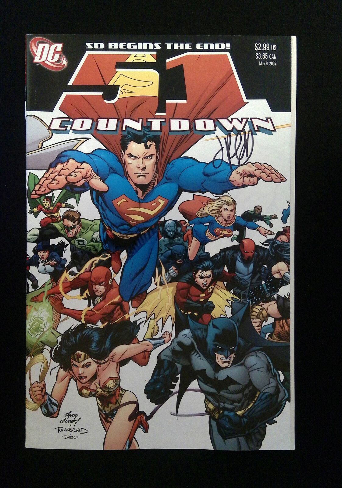 Countdown To Final Crisis #51 Dc Comics 2007 Vf+ Signed By Jim Palmiotti