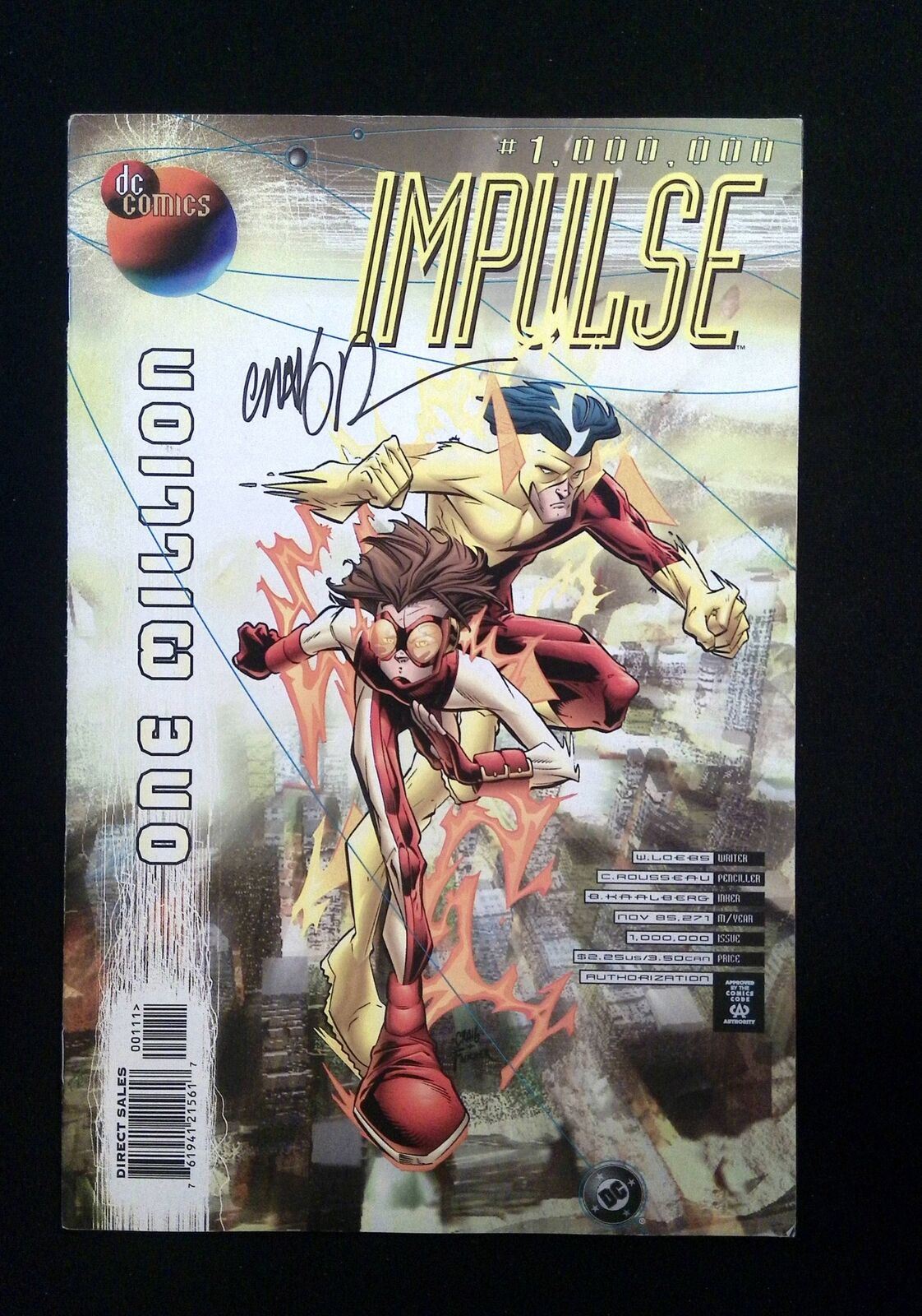 Impulse One Million #1 Dc Comics 1998 Vf Signed By Craig Rousseau