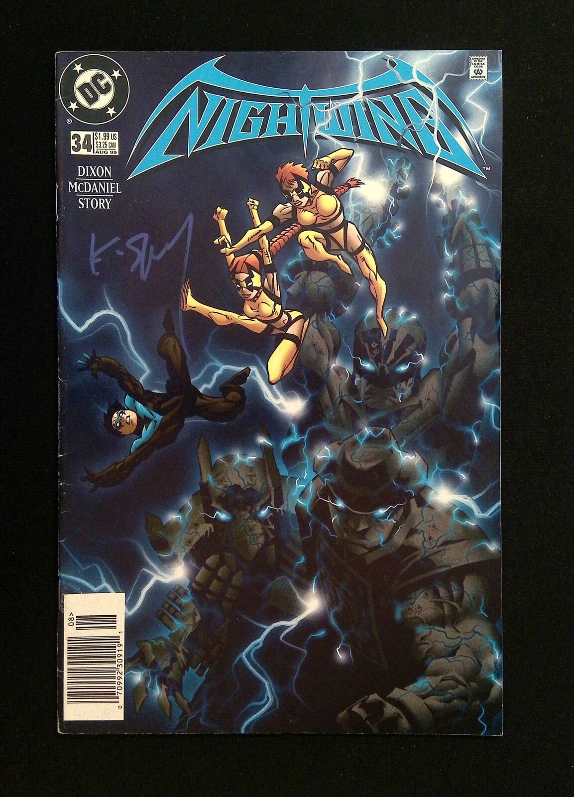 Nightwing #34 DC Comics 1999 VF+ NEWSSTAND Signed By Karl Story