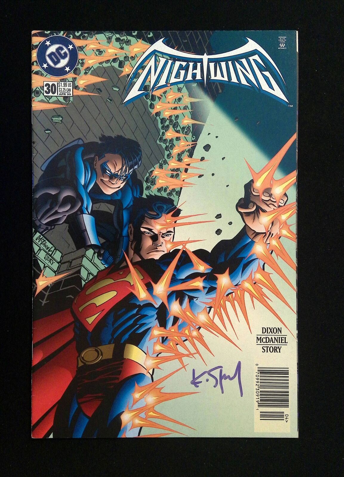 Nightwing #30 DC Comics 1999 VF+ NEWSSTAND Signed By Karl Story