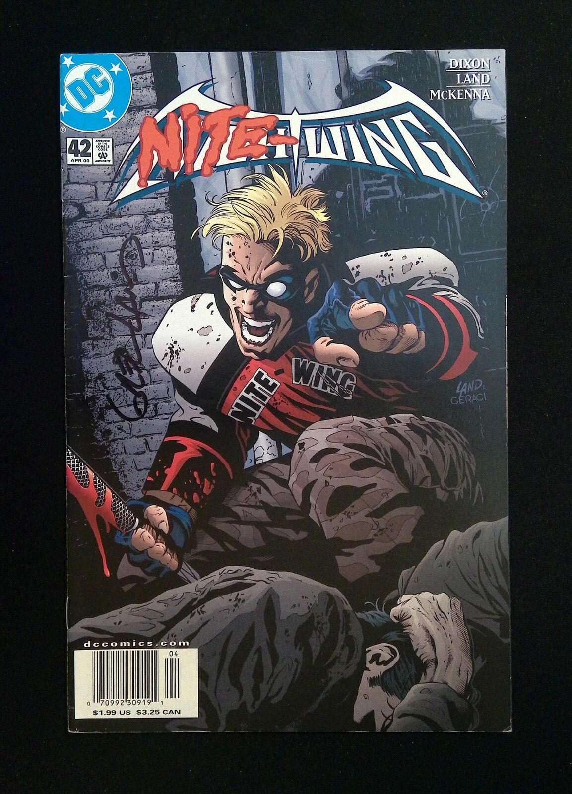 Nightwing #42 DC Comics 2000 VF+ NEWSSTAND Signed By Greg Land