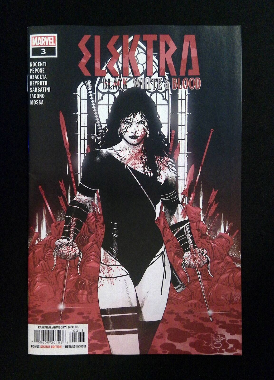 Elektra Black White And Blood #3 MARVEL Comics 2022 VF+
