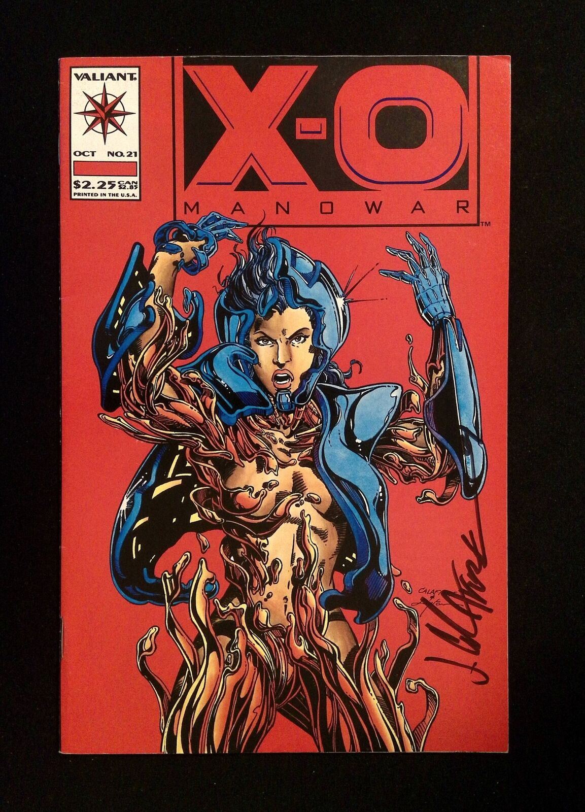 X-O Manowar #21 Valiant Comics 1993 VF+ SIGNED JIM CALAFIORE