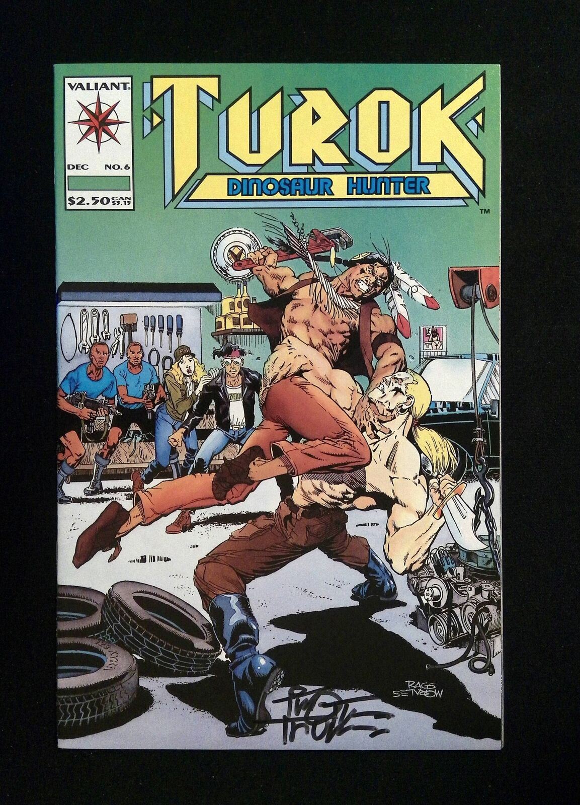 Turok Dinosaur Hunter #6 Valiant Comics 1993 VF/NM SIGNED BY TIM TRUMAN