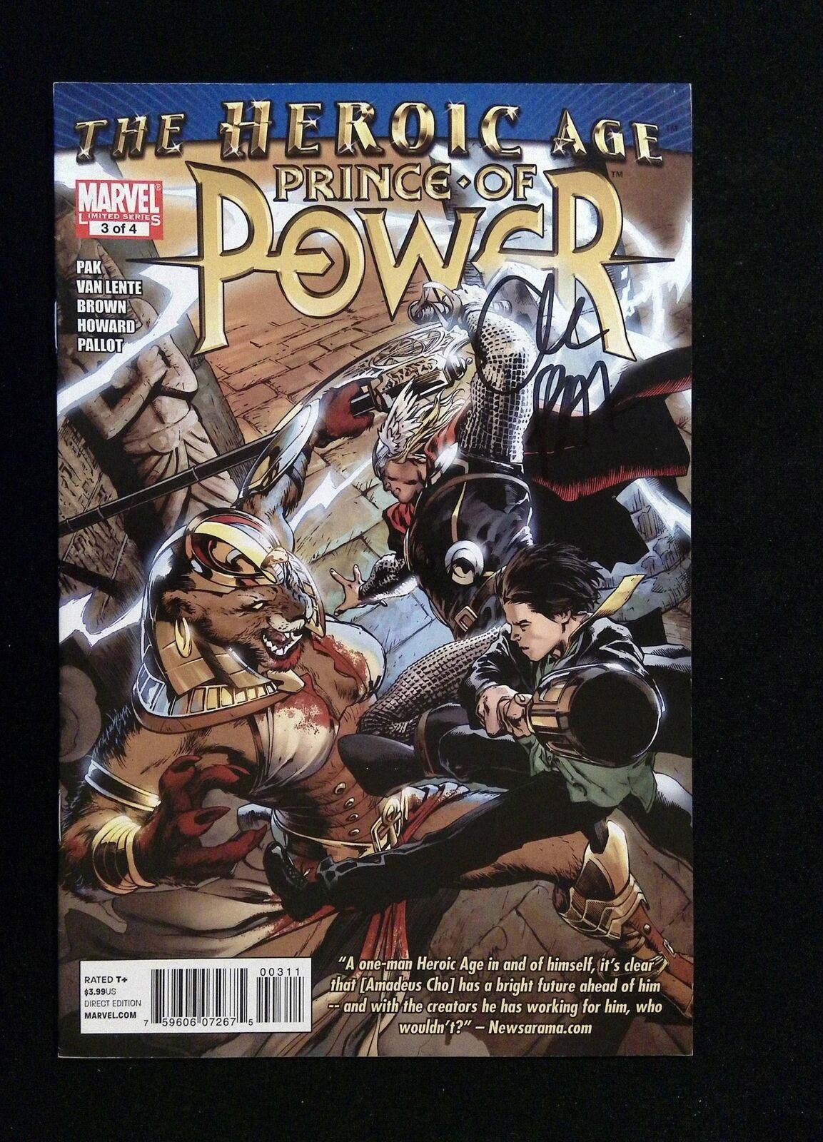 Heroic Age Prince Of Power #3 Marvel Comics 2010 VF+ SIGNED BY GREG PAK
