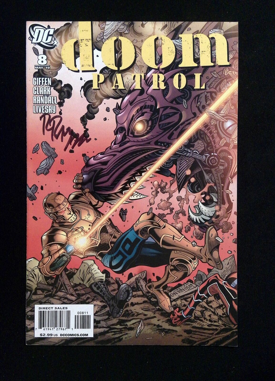 Doom Patrol #8 (5TH SERIES) DC Comics 2010 VF+ SIGNED RON RANDALL