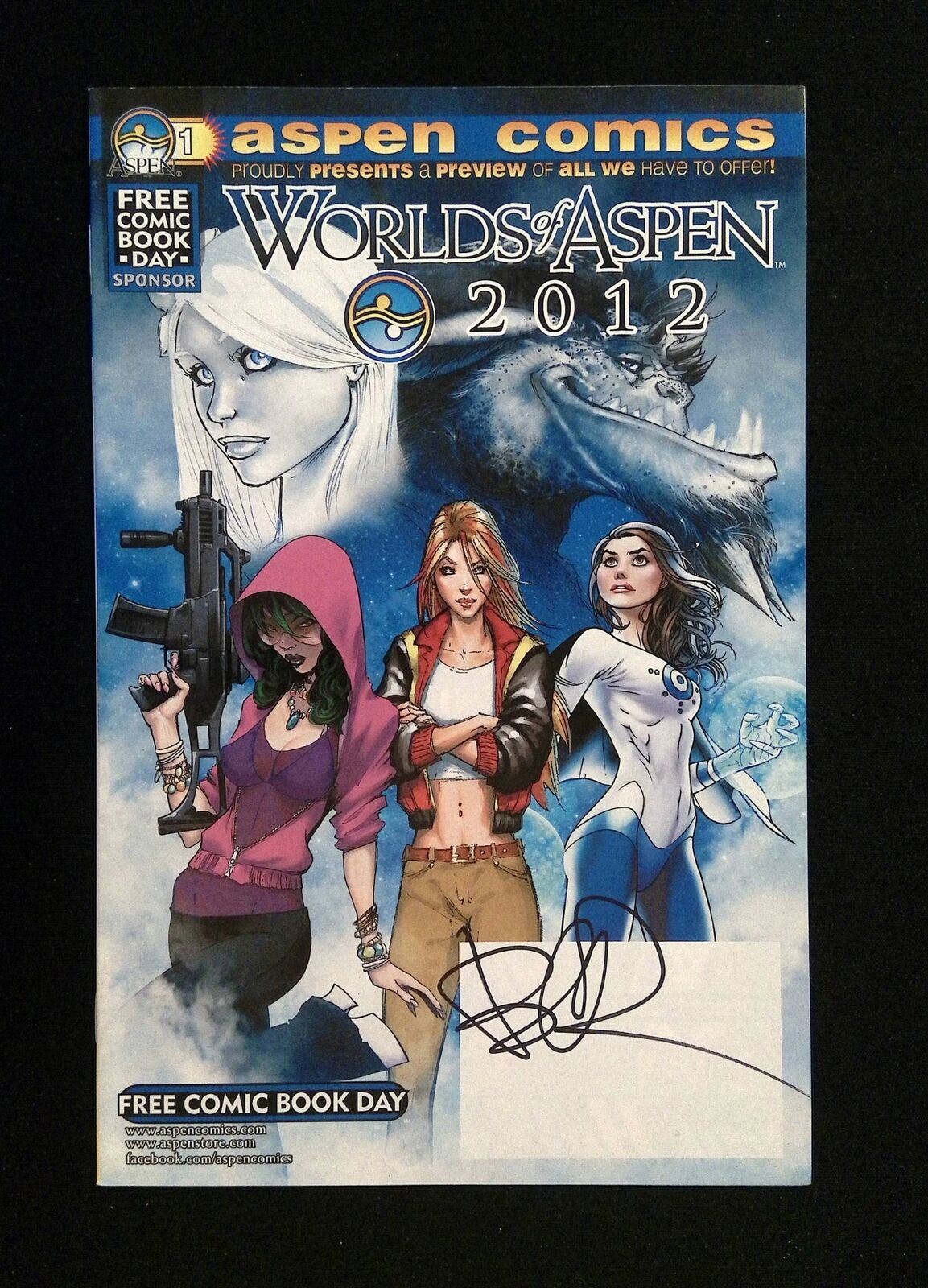 Worlds Of Aspen Fcbd #1 Aspen Comics 2012 VF/NM SIGNED BY JOE BENITEZ