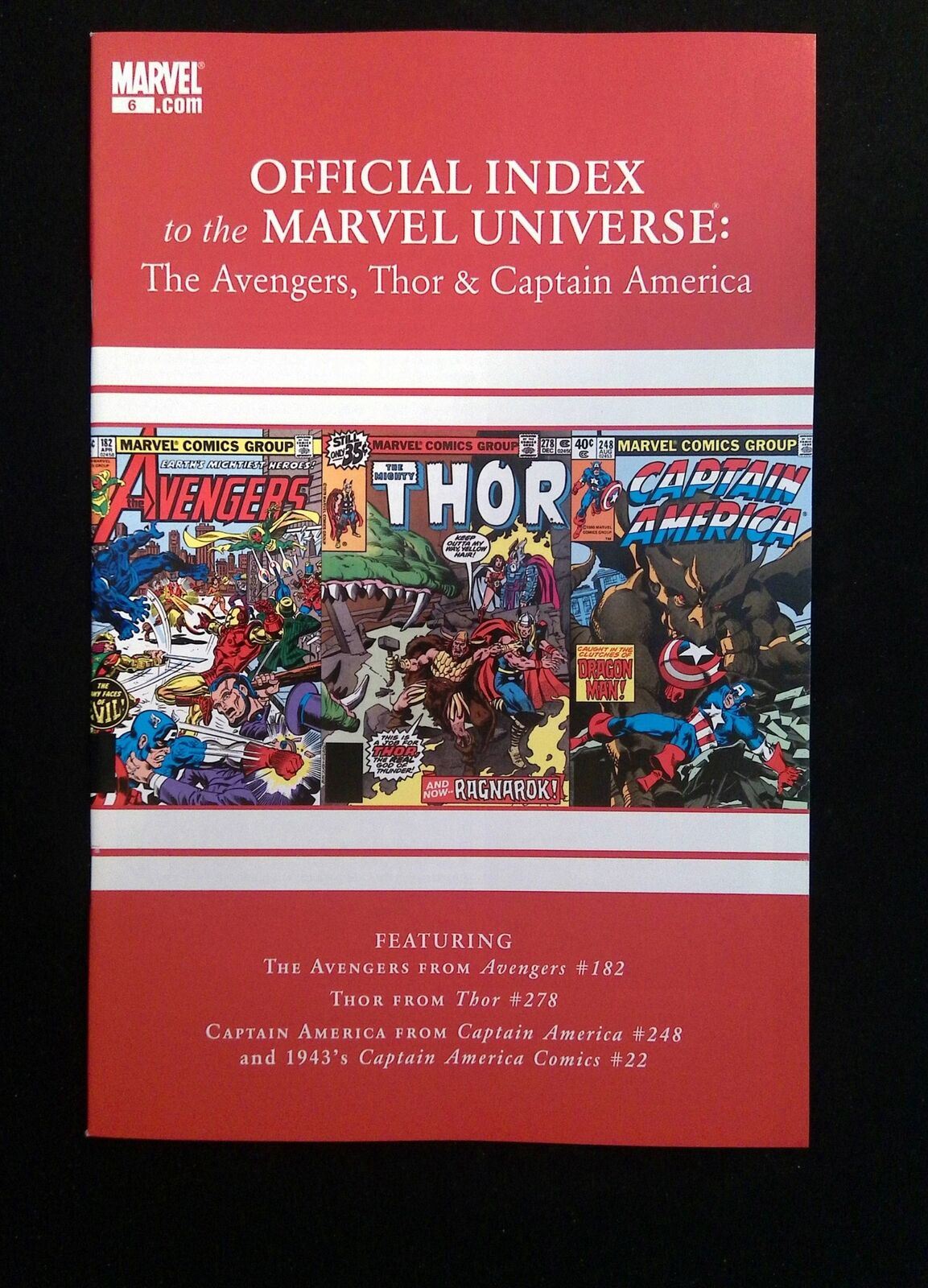 Official Index Marvel Universe Avengers Thor Captain America #6 2010 VF/NM