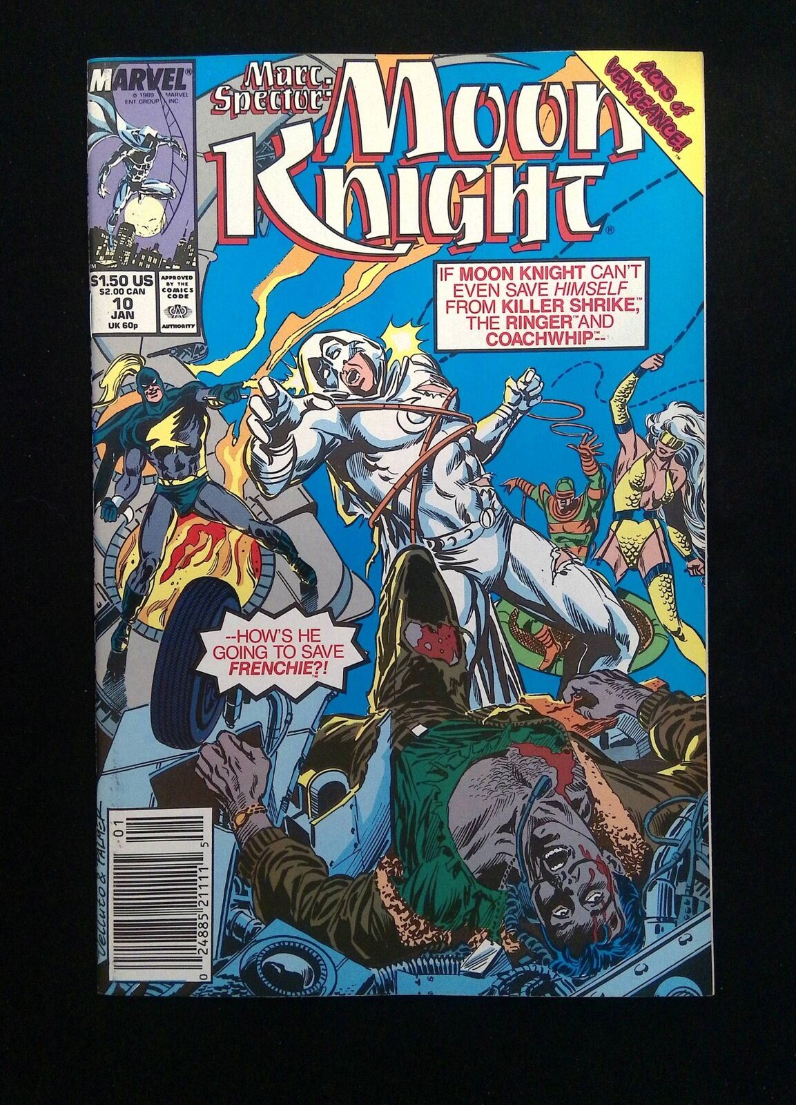 Marc Spector Moon Knight #10 MARVEL Comics 1990 VF/NM NEWSSTAND