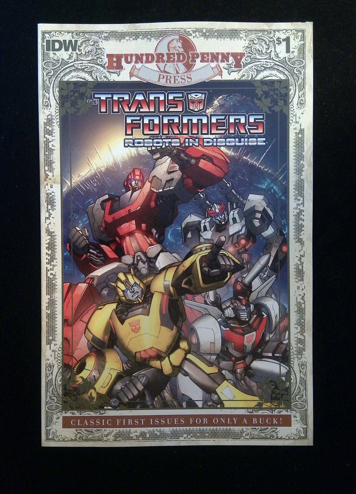 Transformers Robots In Disguise 100 Penny Press #1 IDW Comics 2013 NM-