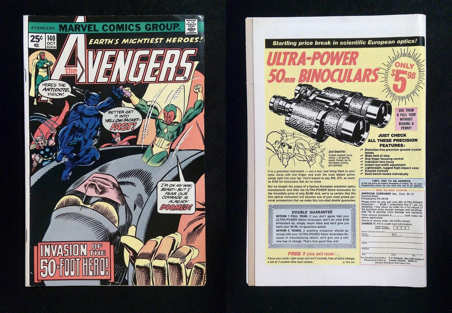 Avengers #140 Marvel Comics 1975 VG+
