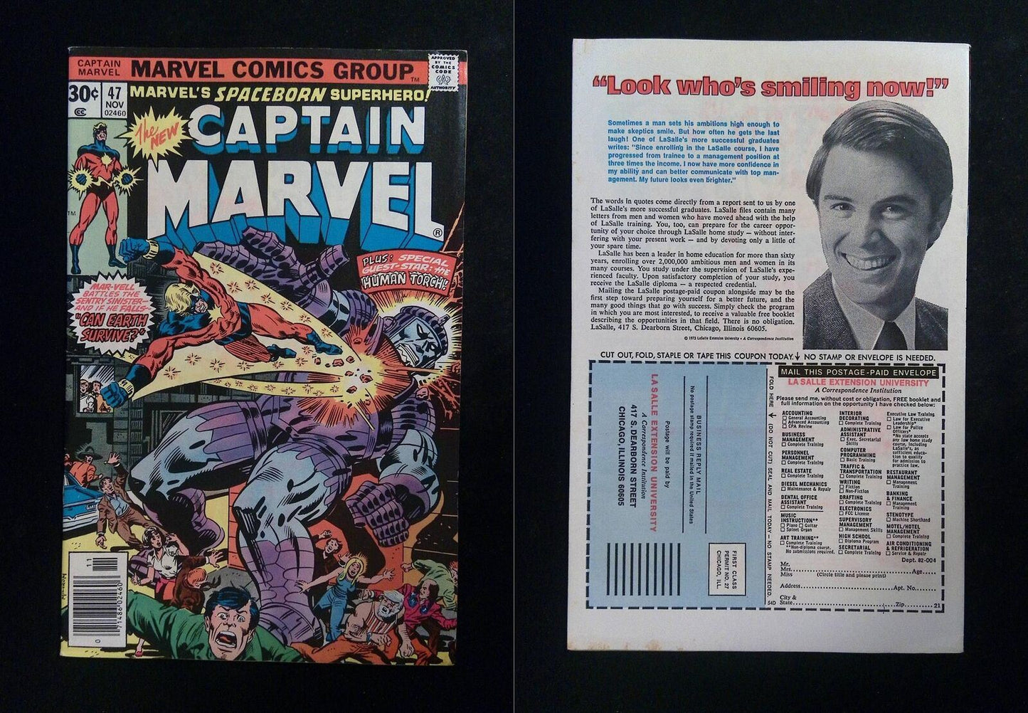 Captain Marvel #47 Marvel Comics 1976 VF- Newsstand