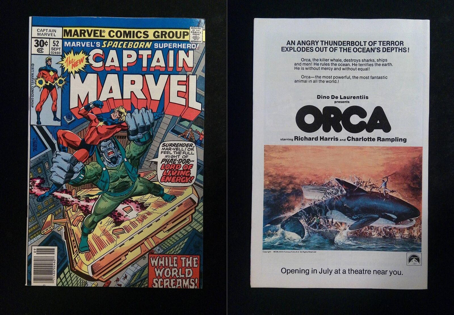 Captain Marvel #52 Marvel Comics 1977 VF+ Newsstand