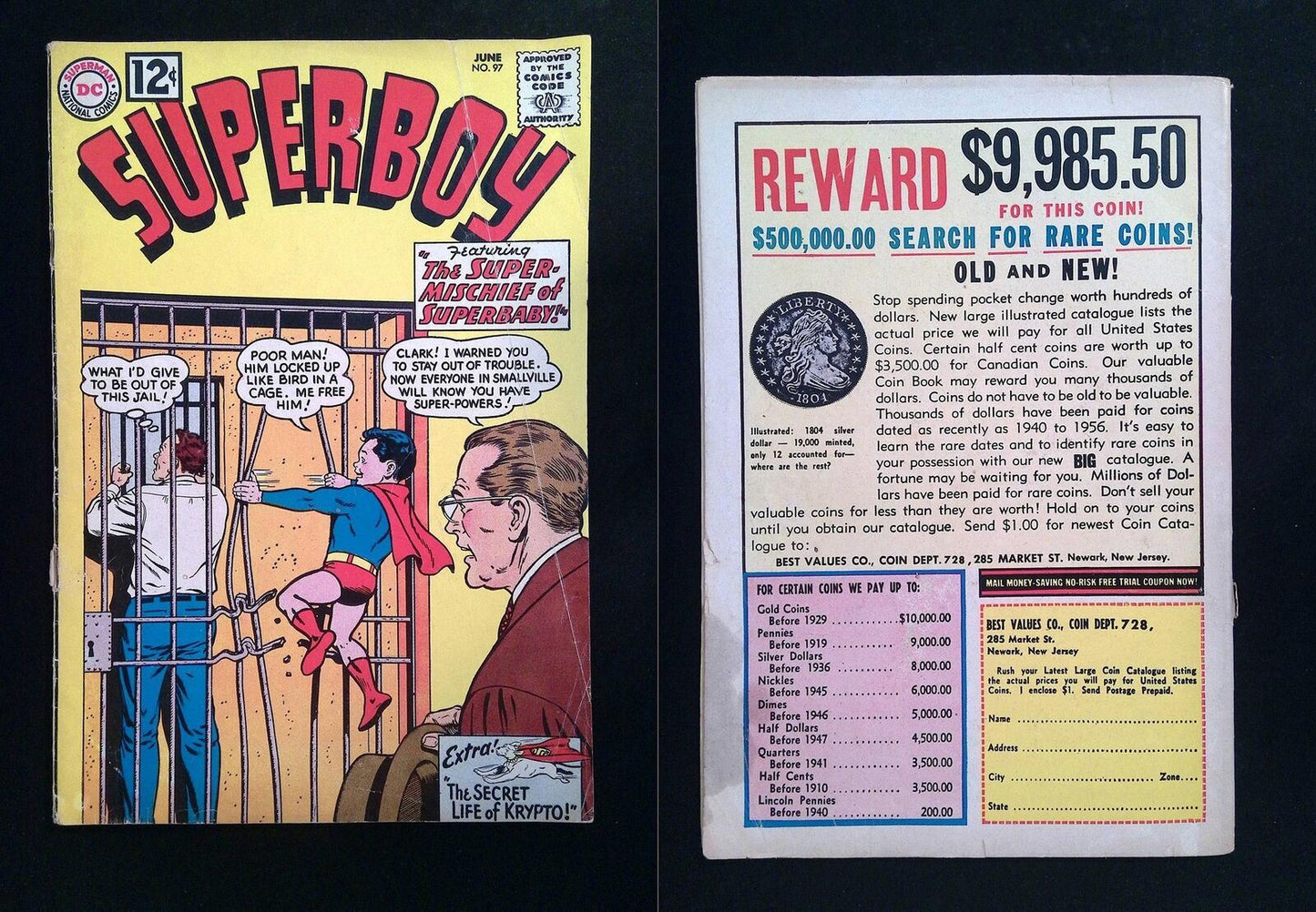 Superboy #97 DC Comics 1962 VG/FN