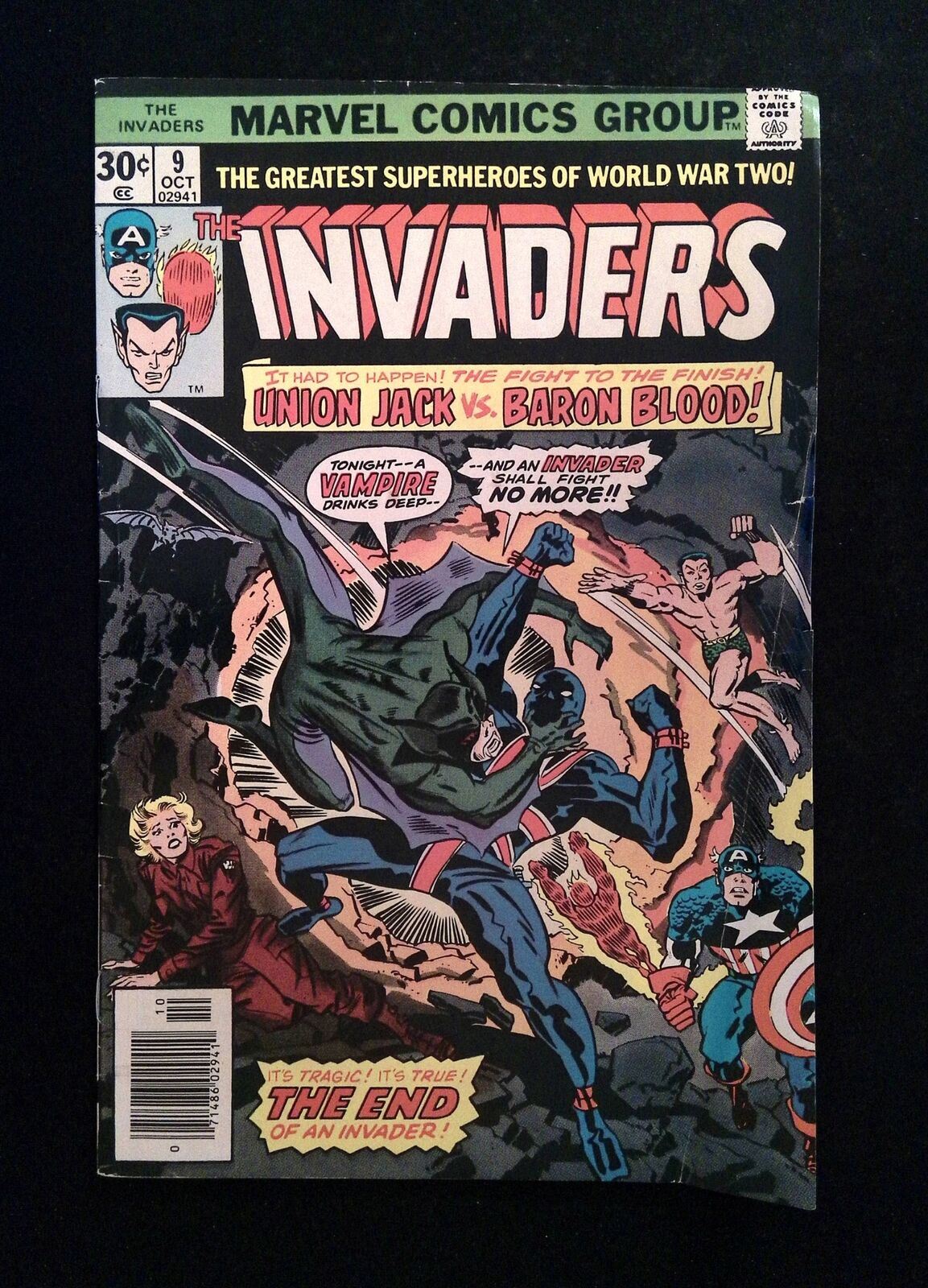 Invaders #9 MARVEL Comics 1976 FN NEWSSTAND