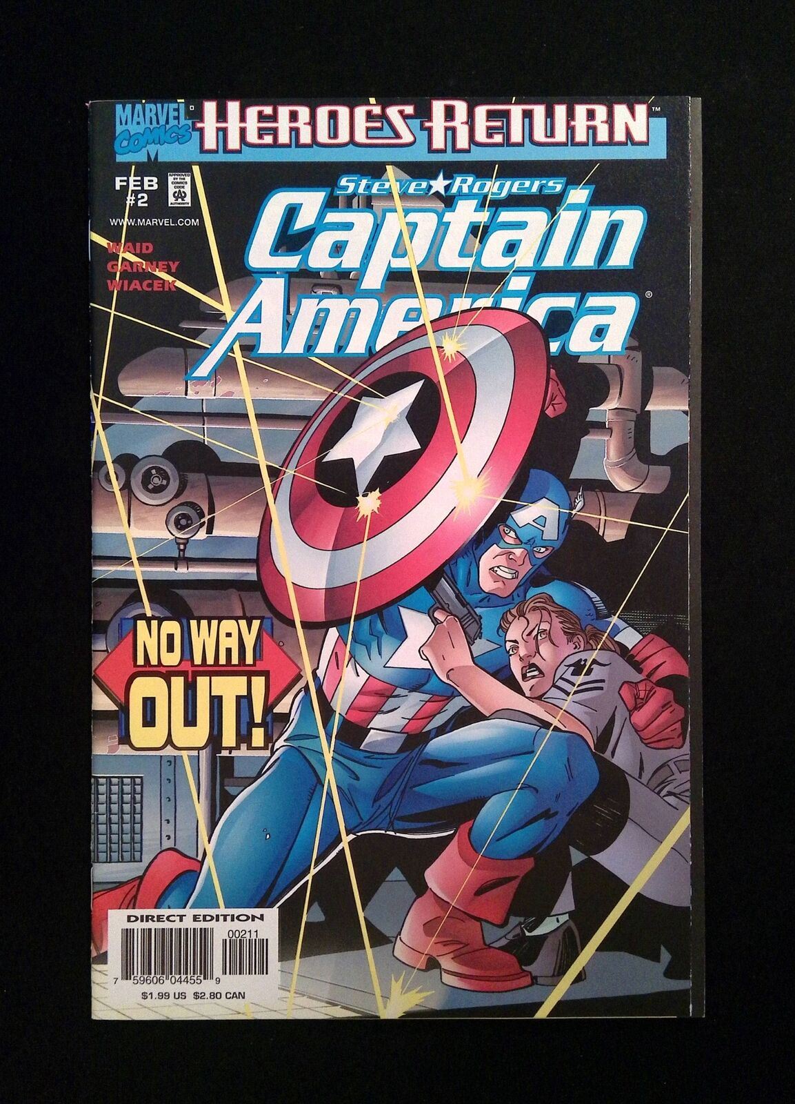 Captain America #2B (3RD SERIES) MARVEL Comics 1998 NM- Variant