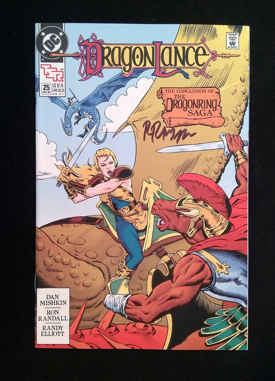 Dragonlance #25 DC Comics 1990 VF/NM SIGNED BY RON RANDALL