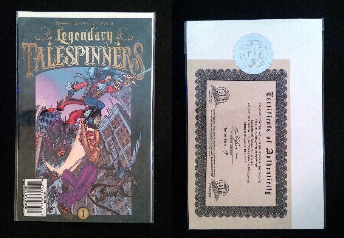 Legendary Talespinners #1A.DF.SIGNED DYNAMITE 2010 NM- SIGNED BY JAMES KUHORIC