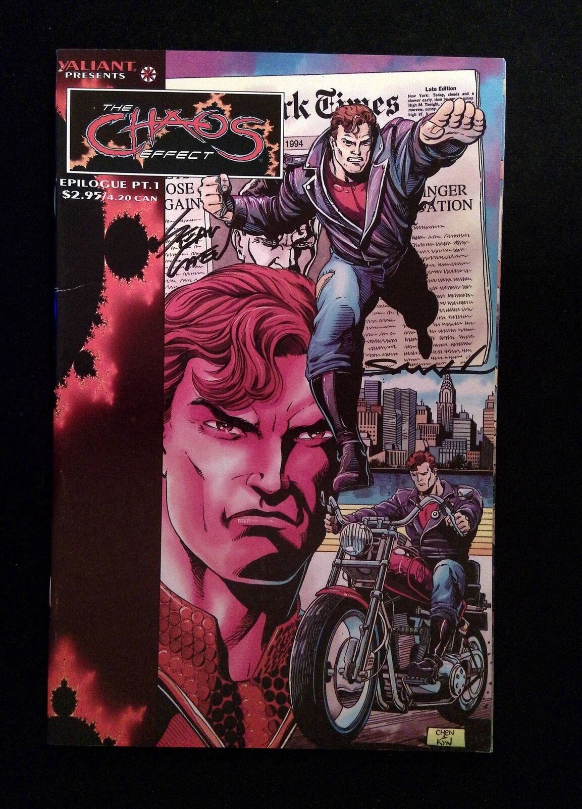 Chaos Effect Epilogue #1 VALIANT Comics 1994 VF+ SIGNED BY +2