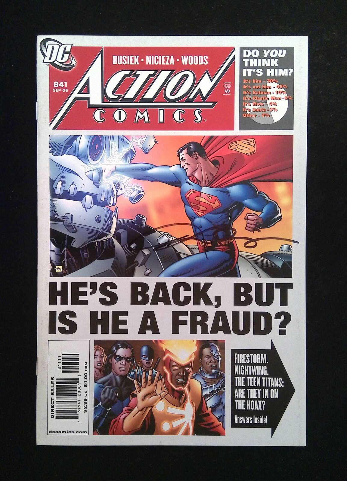 Action Comics #841 DC Comics 2006 VF+ SIGNED BY BUSIEK