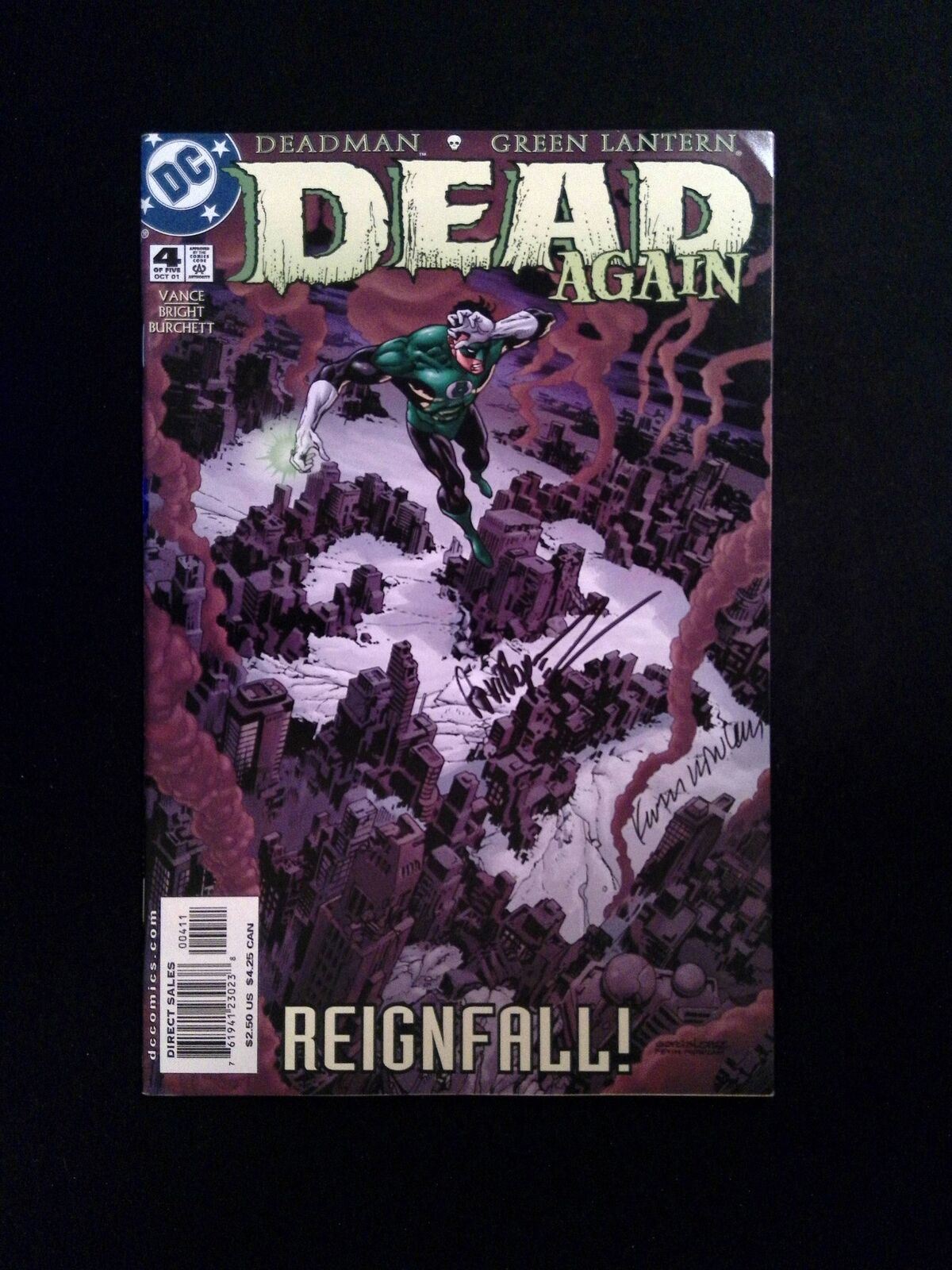 Dead Again #4 DC Comics 2001 NM- Signed by KEVIN NOWLAMD AND GARCIA LOPEZ