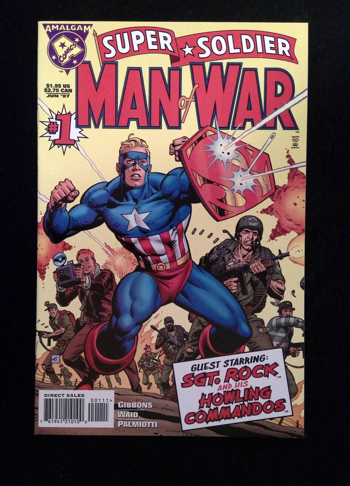 Super Soldier Man Of War #1 MARVEL/DC Comics 1997 NM- Amalgam