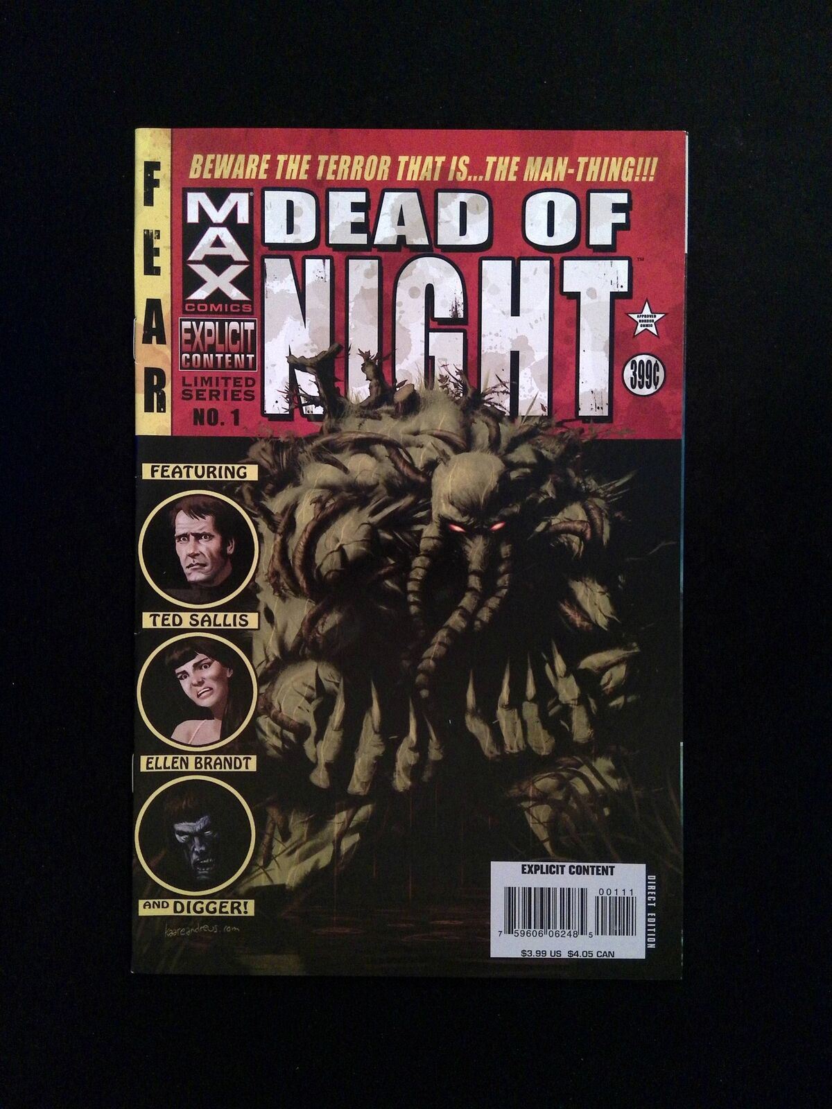 Dead 0f Night Feanturing Man-Thing #1 MARVEL Comics 2008 VF+
